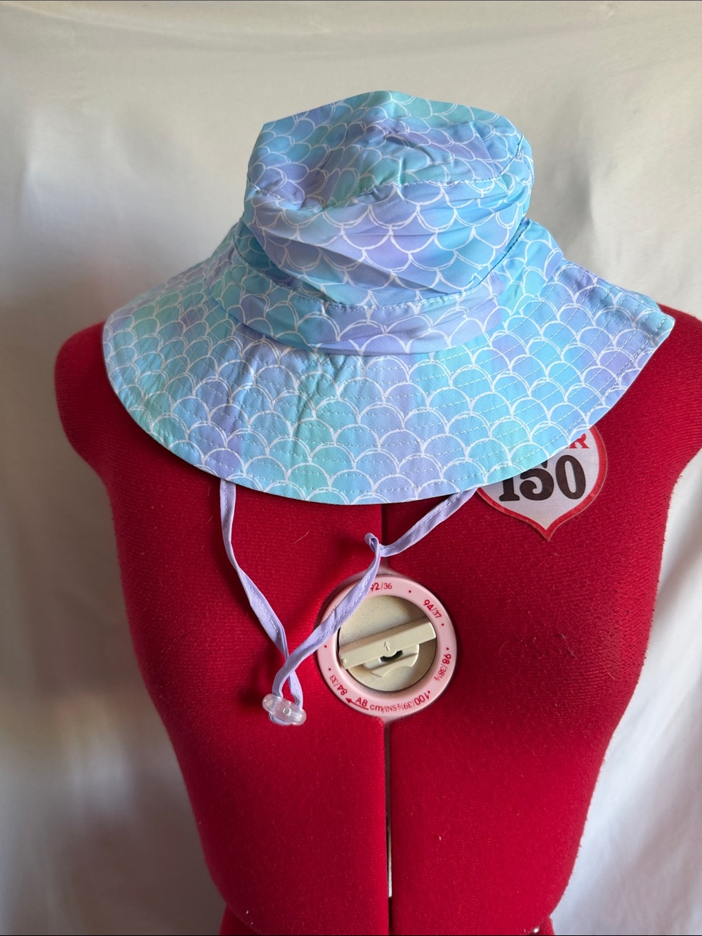 Kids Pastel Mermaid-Scale Sun Hat in Blue and Purple